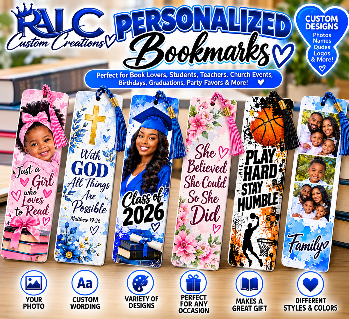 RLC Custom Creations – Personalized Bookmarks