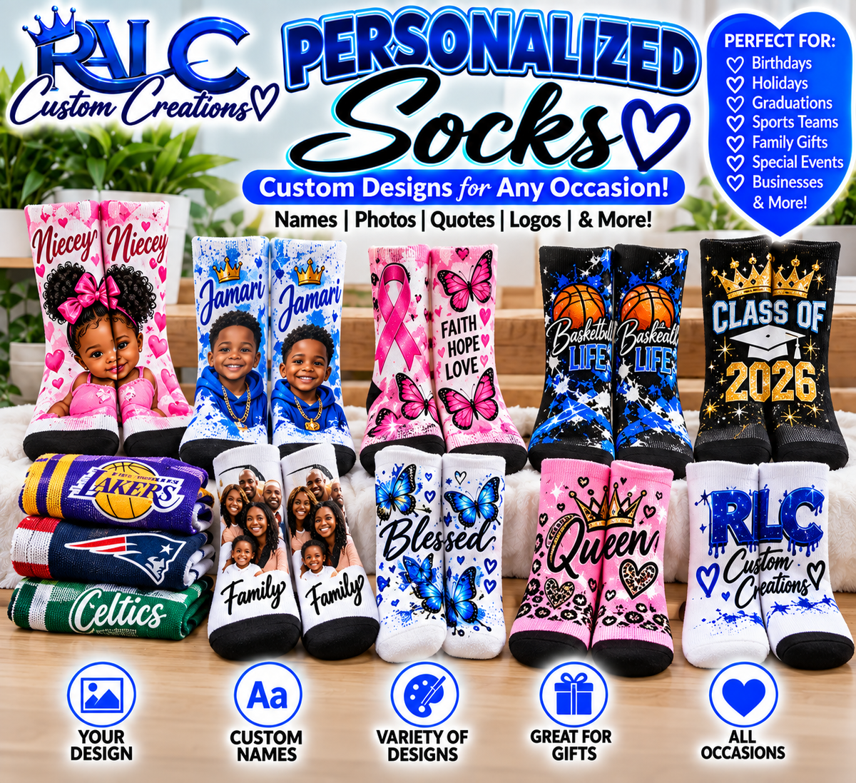 Personalized Socks – RLC Custom Creations